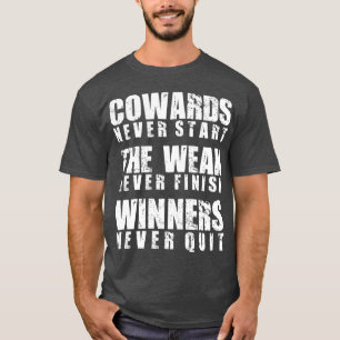Workout Motivatie - Winnaars nooit stoppen T-shirt