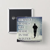 Workout Motivatie - Zomer Lichamen Vierkante Button 5,1 Cm (Voorkant /achterkant)