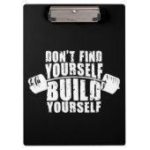 Workout Motivation - Bouw uzelf - Barbell Klembord (Voorkant)