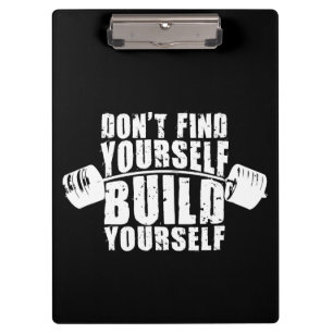 Workout Motivation - Bouw uzelf - Barbell Klembord