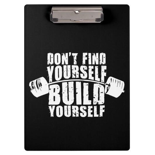 Workout Motivation - Bouw uzelf - Barbell Klembord (Voorkant)