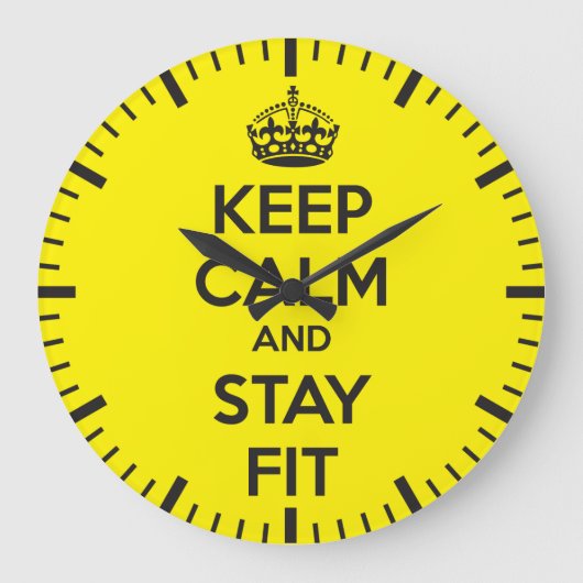 Workout Motivation - Keep Calm and Stay Fit Grote Klok (Voorkant)