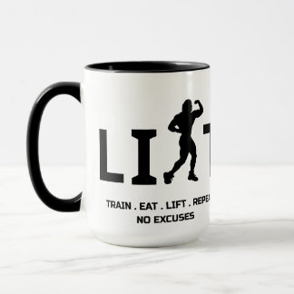 Workout Motivation Mug - LIFT and Train Hard  Mok