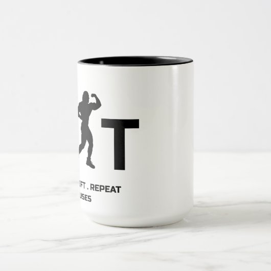 Workout Motivation Mug - LIFT and Train Hard  Mok (Midden)