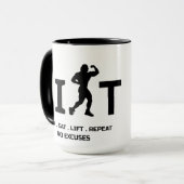 Workout Motivation Mug - LIFT and Train Hard  Mok (Voorkant links)