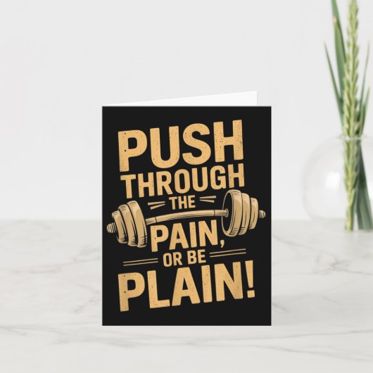 Workout Motivation Quote - Puhrough The Pain  Kaart (Voorkant)