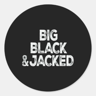 Workout offensief Big Black en Jacked Gym Pride M Ronde Sticker