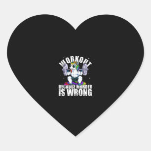 Workout Omdat Moord Verkeerd is Eenhoorn Tank Top Hart Sticker