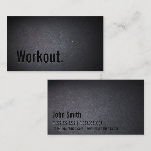 Workout Professional Black Typography minimalist Visitekaartje (Voorkant / Achterkant)