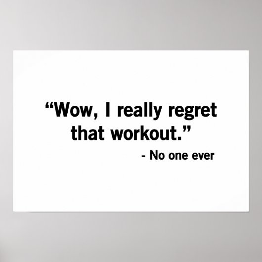 Workout Regret Poster (Voorkant)