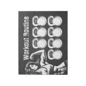 Workout Routine Wekelijkse Planner Chic Gym Kettle Notitieblok (Linkerzijde)