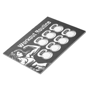 Workout Routine Wekelijkse Planner Chic Gym Kettle Notitieblok