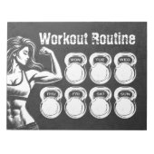 Workout Routine Wekelijkse Planner Chic Gym Kettle Notitieblok (Voorkant)