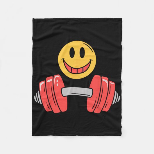 Workout Rust Gym Gezicht Grappig Gewichtheffen Mot Fleece Deken (Voorkant)