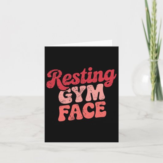 Workout Rust Gym Gezicht Grappig Gewichtheffen Mot Kaart (Voorkant)