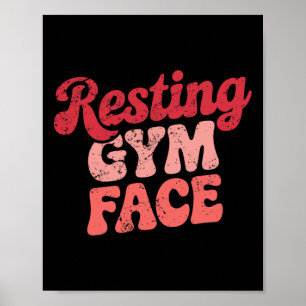 Workout Rust Gym Gezicht Grappig Gewichtheffen Mot Poster