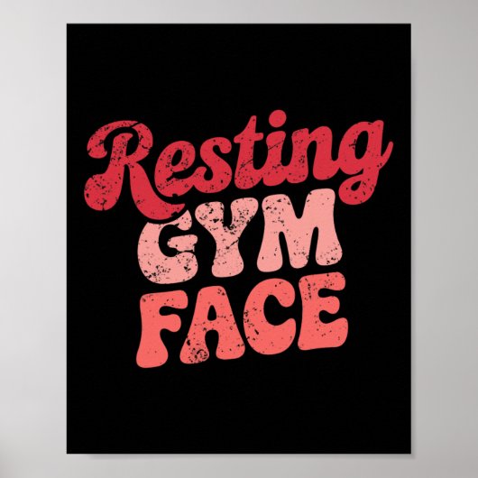 Workout Rust Gym Gezicht Grappig Gewichtheffen Mot Poster (Voorkant)