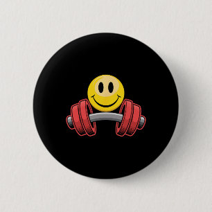 Workout Rust Gym Gezicht Grappig Gewichtheffen Mot Ronde Button 5,7 Cm