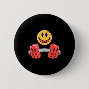 Workout Rust Gym Gezicht Grappig Gewichtheffen Mot Ronde Button 5,7 Cm