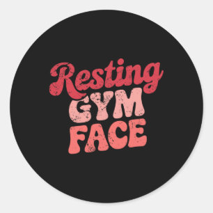 Workout Rust Gym Gezicht Grappig Gewichtheffen Mot Ronde Sticker