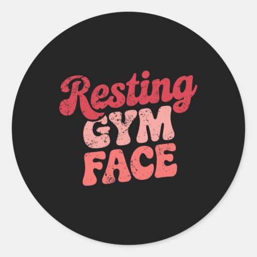 Workout Rust Gym Gezicht Grappig Gewichtheffen Mot Ronde Sticker (Voorkant)