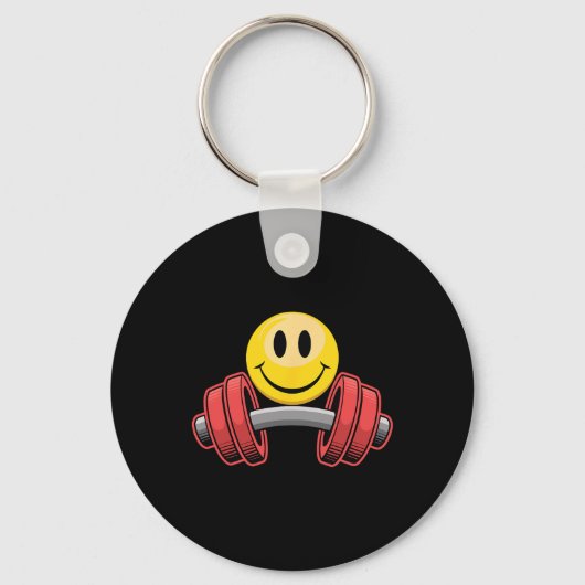 Workout Rust Gym Gezicht Grappig Gewichtheffen Mot Sleutelhanger (Voorkant)
