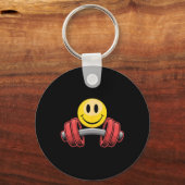 Workout Rust Gym Gezicht Grappig Gewichtheffen Mot Sleutelhanger (Voorkant)