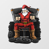 Workout Santa Weightlifter Raamsticker (Vel)