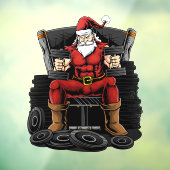 Workout Santa Weightlifter Raamsticker (Vel 3)