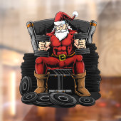 Workout Santa Weightlifter Raamsticker (Vel 2)