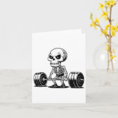 Workout Skeleton Deadlifter Funny Gym Lifting Moti Kaart (Gele Bloem)
