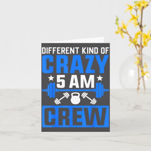 Workout Squad 5am Crew Funny Gym Quote  Kaart (Gele Bloem)