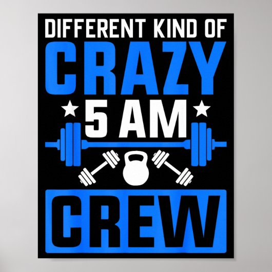 Workout Squad 5am Crew Funny Gym Quote  Poster (Voorkant)