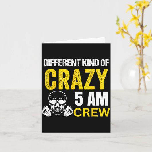 Workout Squad 5am Crew Funny Gym Workout Quote Kaart (Gele Bloem)