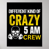Workout Squad 5am Crew Funny Gym Workout Quote  Poster (Voorkant)