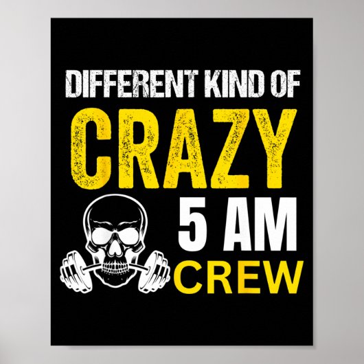 Workout Squad 5am Crew Funny Gym Workout Quote  Poster (Voorkant)