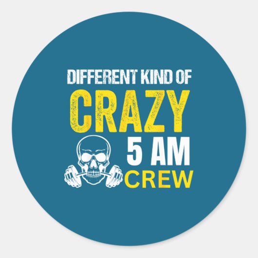 Workout Squad 5am Crew Funny Gym Workout Quote  Ronde Sticker (Voorkant)