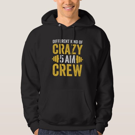 Workout Squad 5AM Crew Gym Quote Hoodie (Voorkant)
