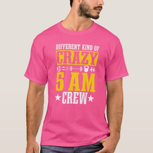 Workout Squad 5am Crew Gym Quote T-shirt (Voorkant)