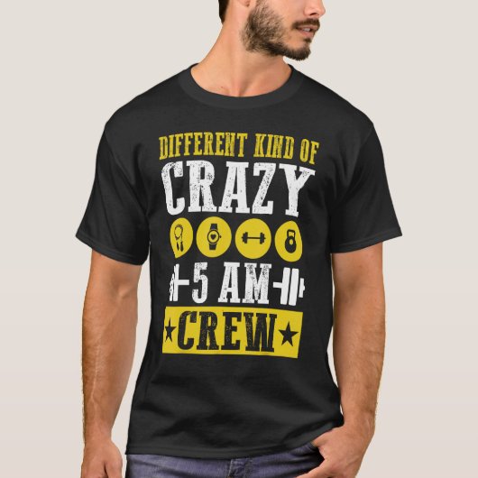 Workout Squad 5AM Crew Shirt Funny Gym Quote (Voorkant)