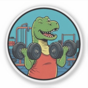 Workout T-Rex - Grappige Dino Gym Motivatie Sticker