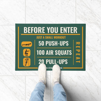 Workout uitdaging voor het entreegedeelte deurmat