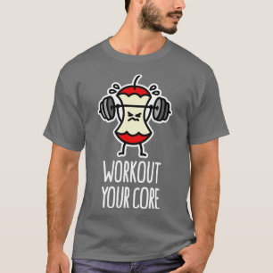 Workout uw kern powerlifting apple core deadlift t-shirt