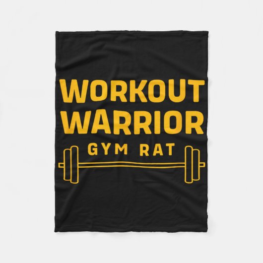 Workout Warrior Bodybuilding Funny Gym Rat Fleece Deken (Voorkant)