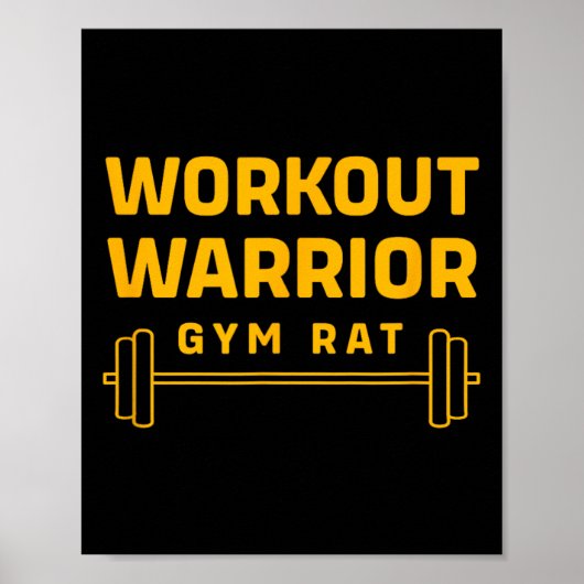Workout Warrior Bodybuilding Funny Gym Rat Poster (Voorkant)