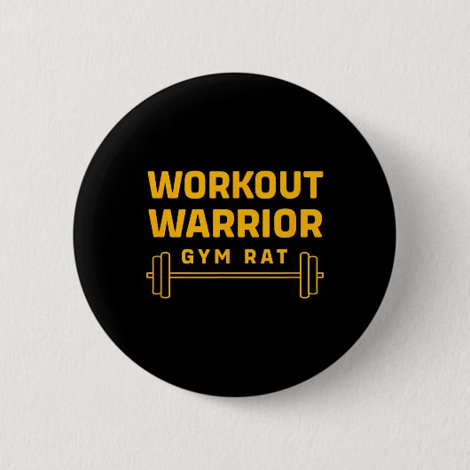 Workout Warrior Bodybuilding Funny Gym Rat Ronde Button 5,7 Cm (Voorkant)