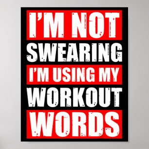 Workout Woorden Gewicht Sport Gym Grappig Bodybuil Poster