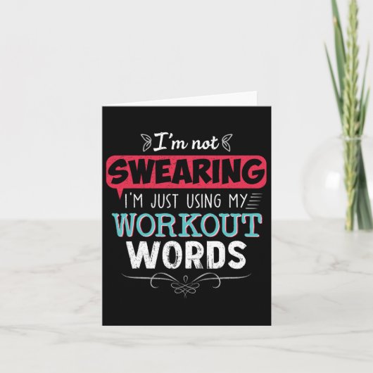 Workout woorden grappige grap grappige gift gym kaart (Voorkant)