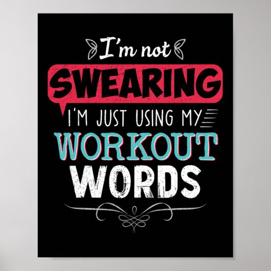 Workout woorden grappige grap grappige gift gym poster (Voorkant)