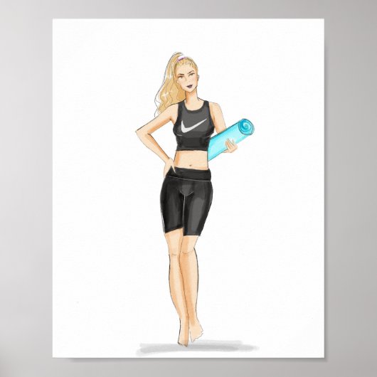 workout, yoga, mode illustratie poster (Voorkant)